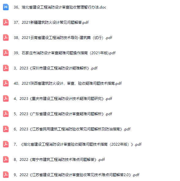 各省市消防设计施工图审查要点及疑难解答指南合集