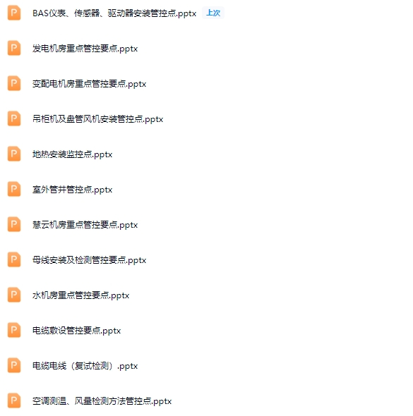 万达机电施工重点管控点合集