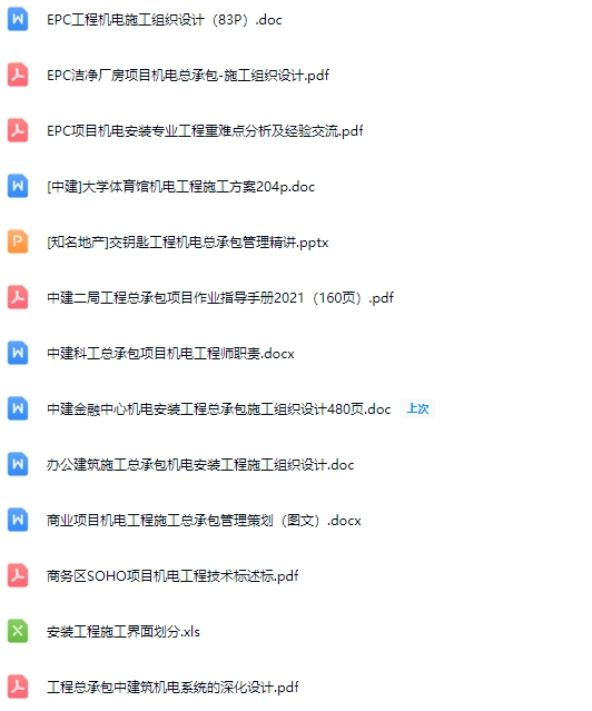 EPC总承包机电工程培训合集