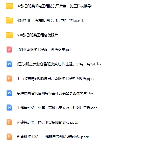 鲁班奖机电安装工程创优做法合集