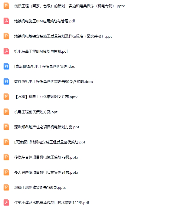 机电安装工程创优策划合集