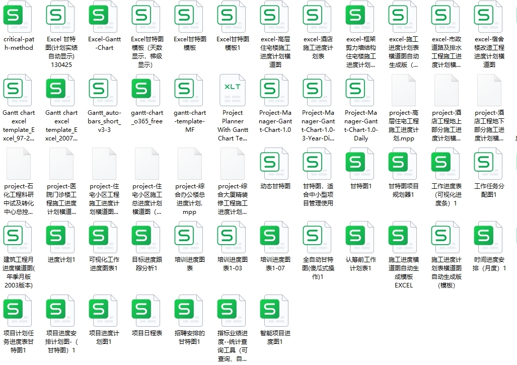 施工进度计划横道图模板（63套）